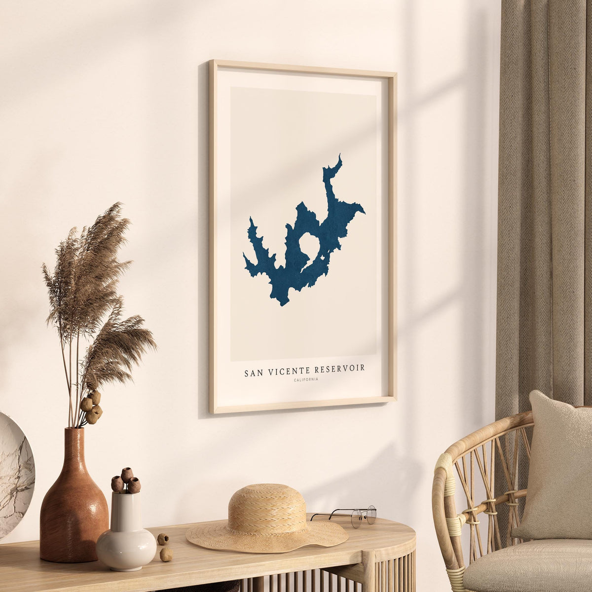 san vicente reservoir alberta map poster – minimalist lake wall art - image 3