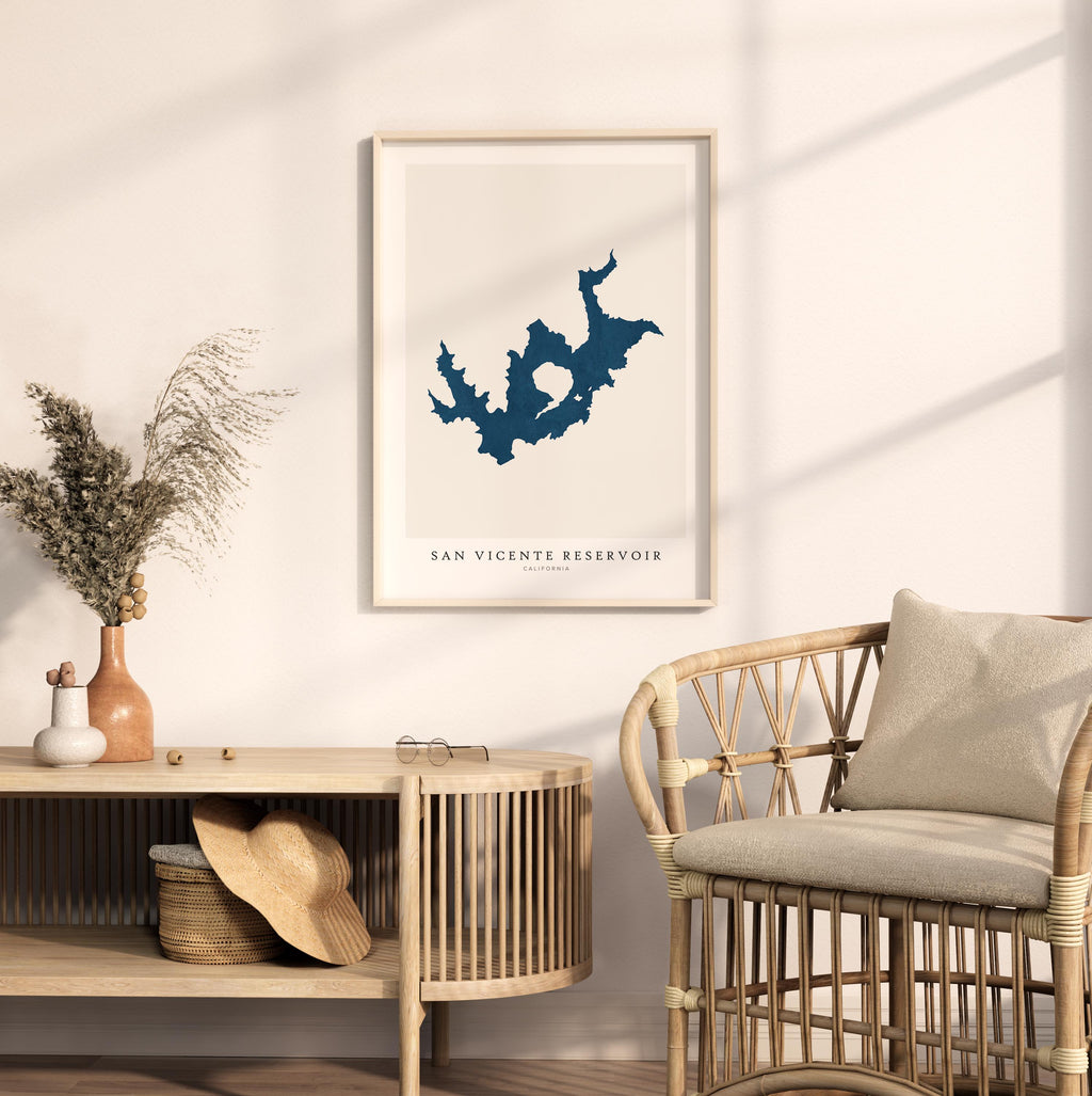 san vicente reservoir alberta map poster – minimalist lake wall art - image 5
