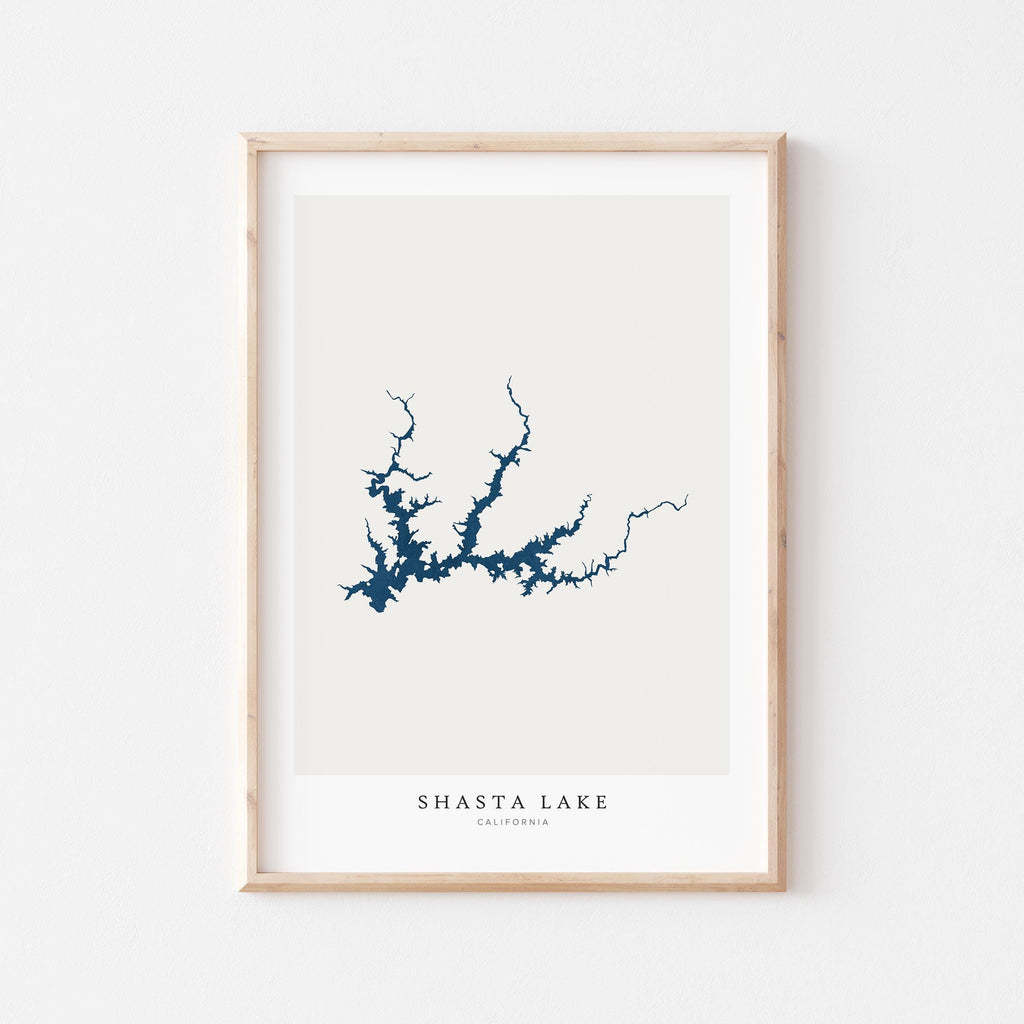 shasta lake california map poster – minimalist lake wall art - image 2