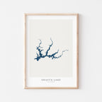shasta lake california map poster – minimalist lake wall art - image 2