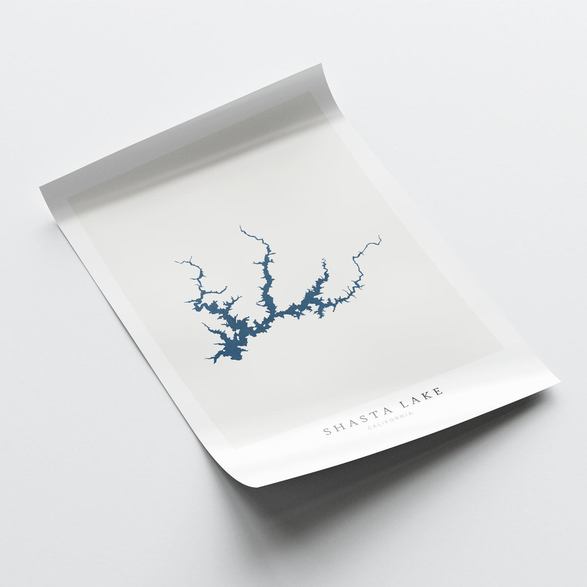 shasta lake california map poster – minimalist lake wall art - image 6