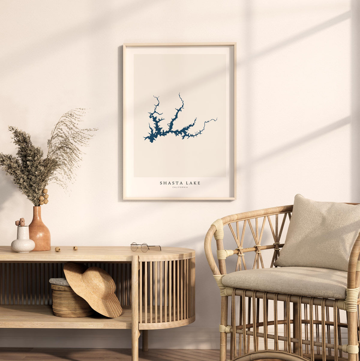shasta lake california map poster – minimalist lake wall art - image 5