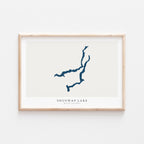 shuswap lake british columbia map poster – minimalist lake wall art - image 2