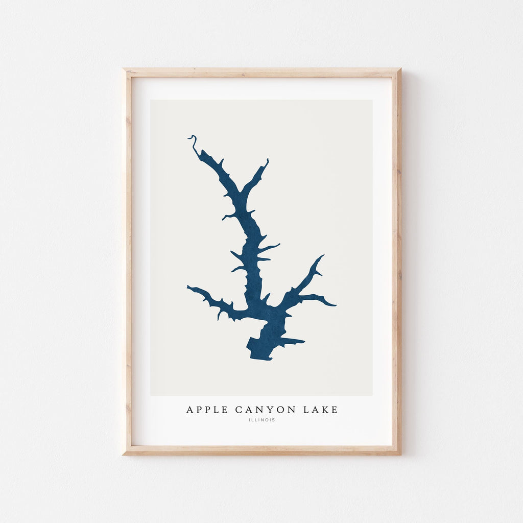 apple canyon lake illinois map poster – minimalist lake wall art - image 1