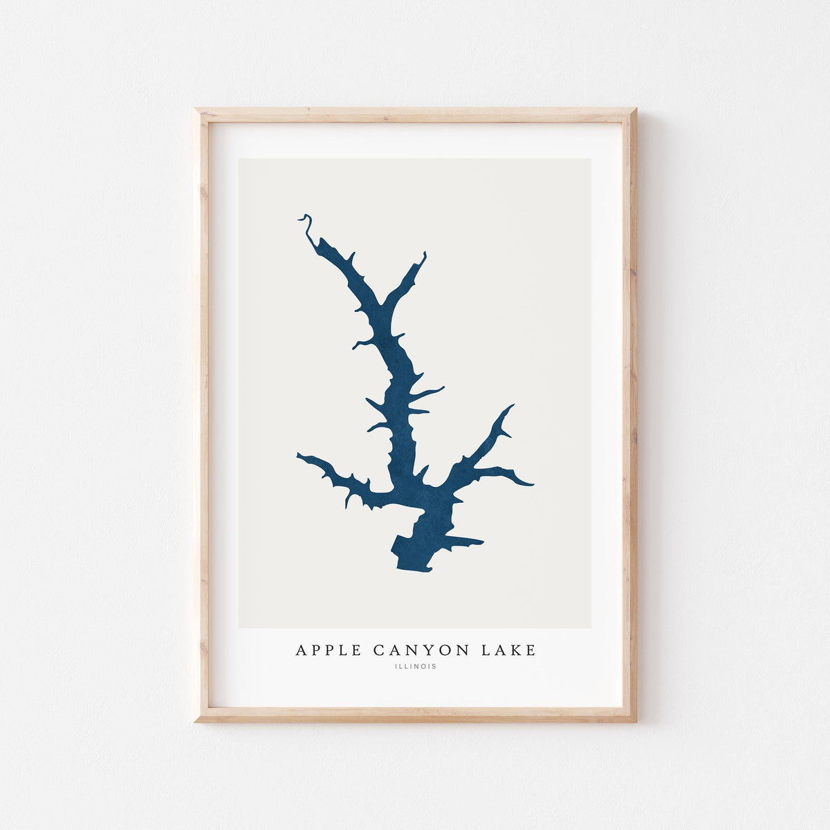 apple canyon lake illinois map poster – minimalist lake wall art - image 1
