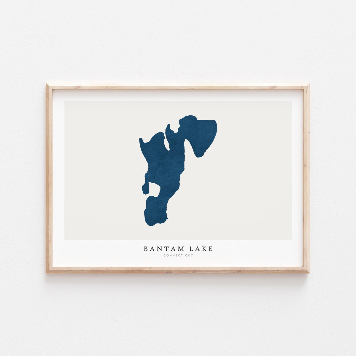 bantam lake connecticut map poster – minimalist lake wall art - image 2