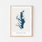 chesapeake bay delaware map poster – minimalist lake wall art - image 1
