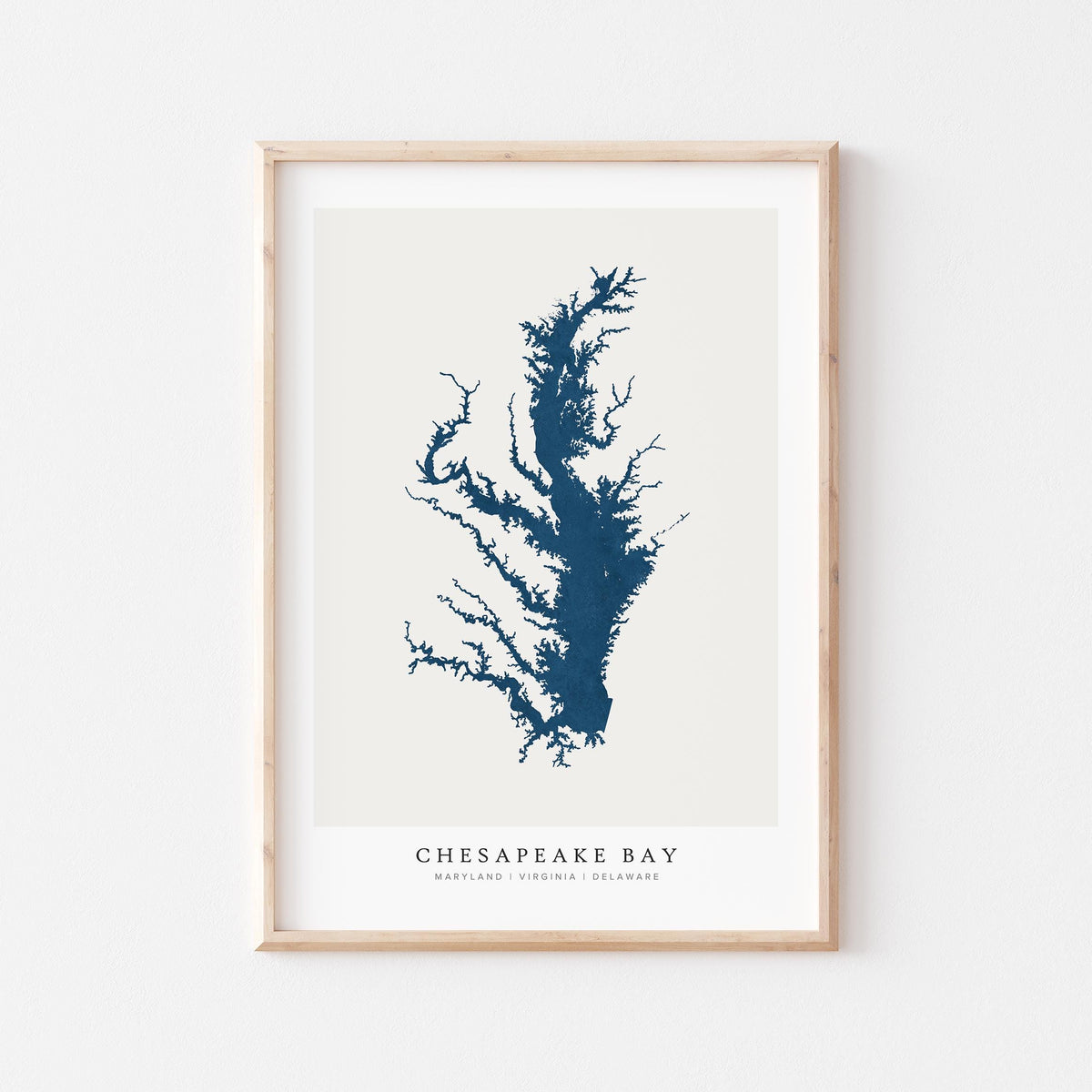 chesapeake bay delaware map poster – minimalist lake wall art - image 1