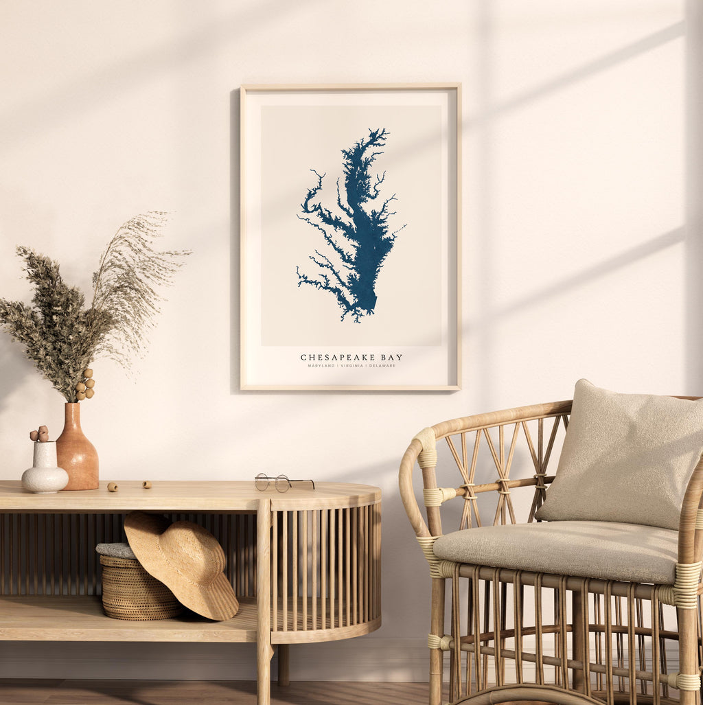chesapeake bay delaware map poster – minimalist lake wall art - image 5