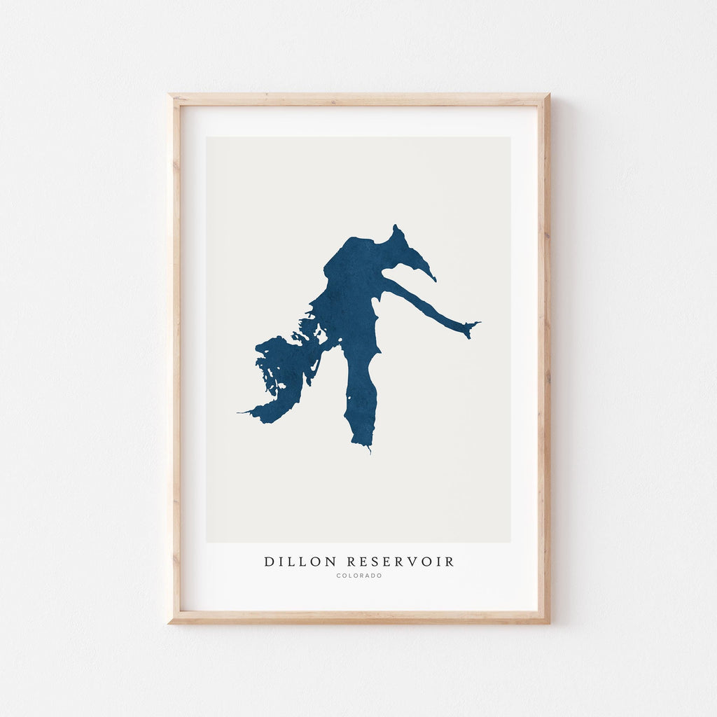 dillon reservoir colorado map poster – minimalist lake wall art - image 1