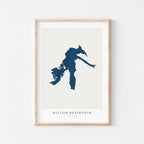 dillon reservoir colorado map poster – minimalist lake wall art - image 1