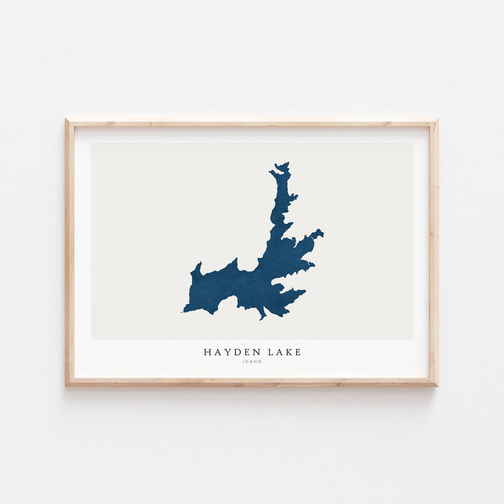 hayden lake idaho map poster – minimalist lake wall art - image 2