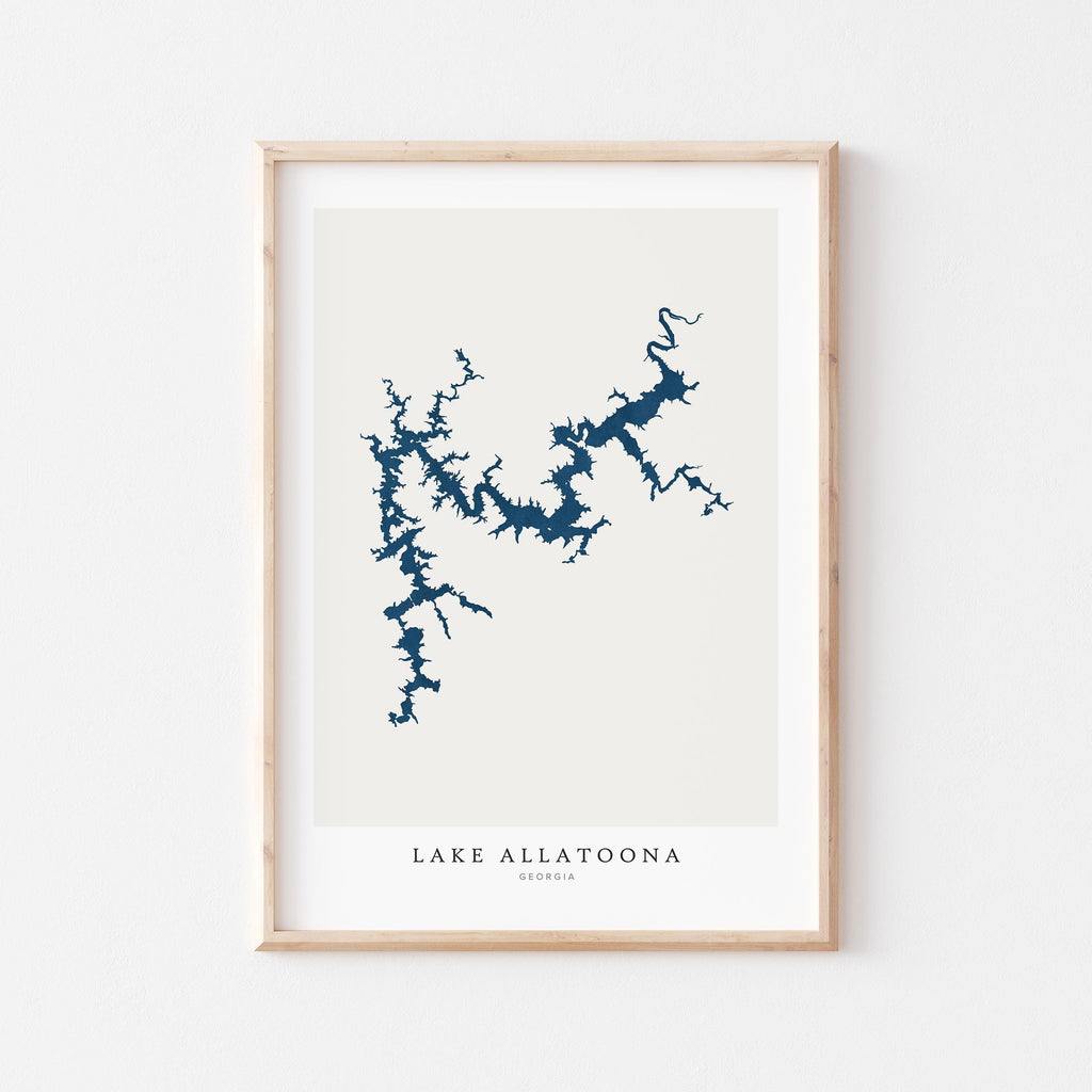 lake allatoona georgia map poster – minimalist lake wall art - image 1