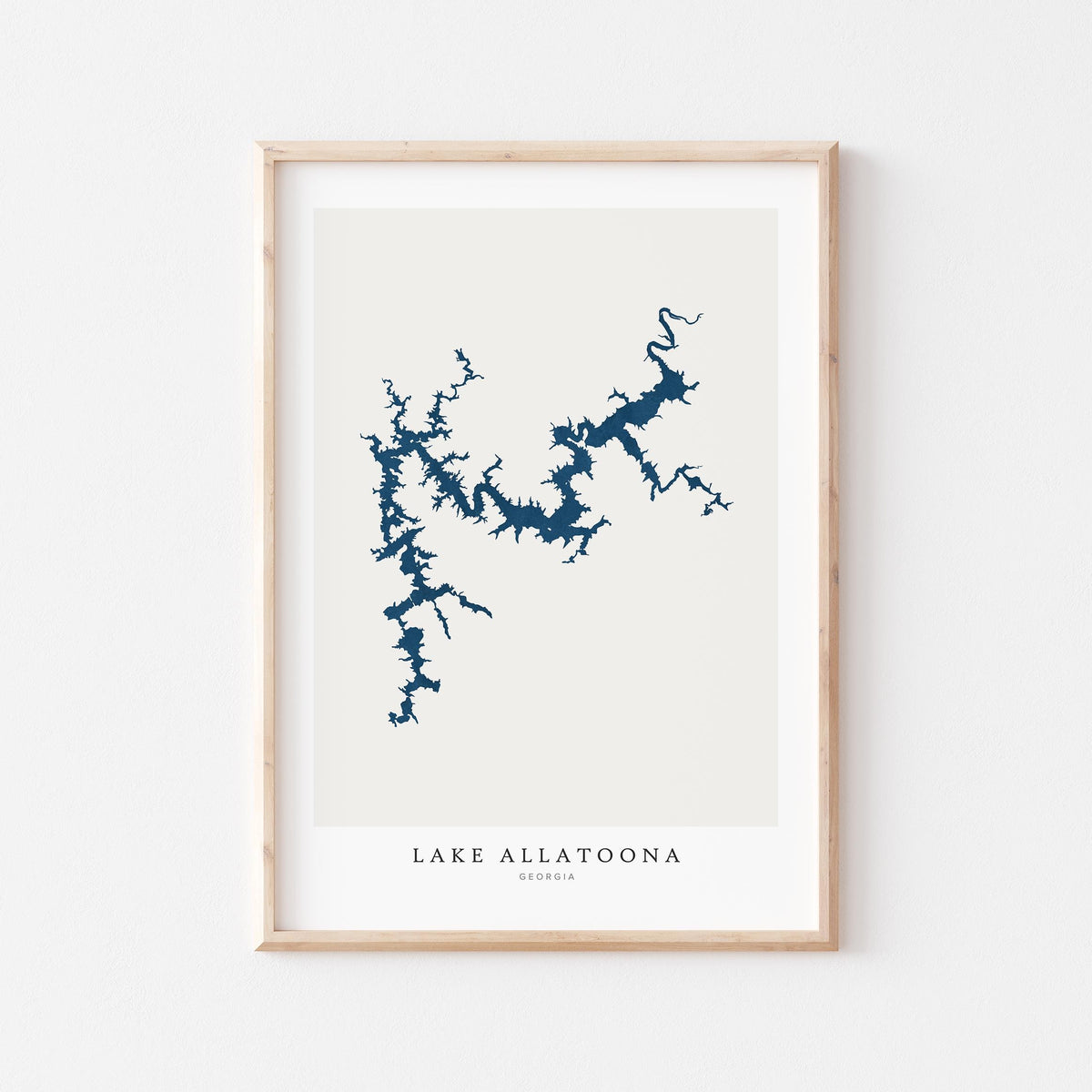 lake allatoona georgia map poster – minimalist lake wall art - image 1