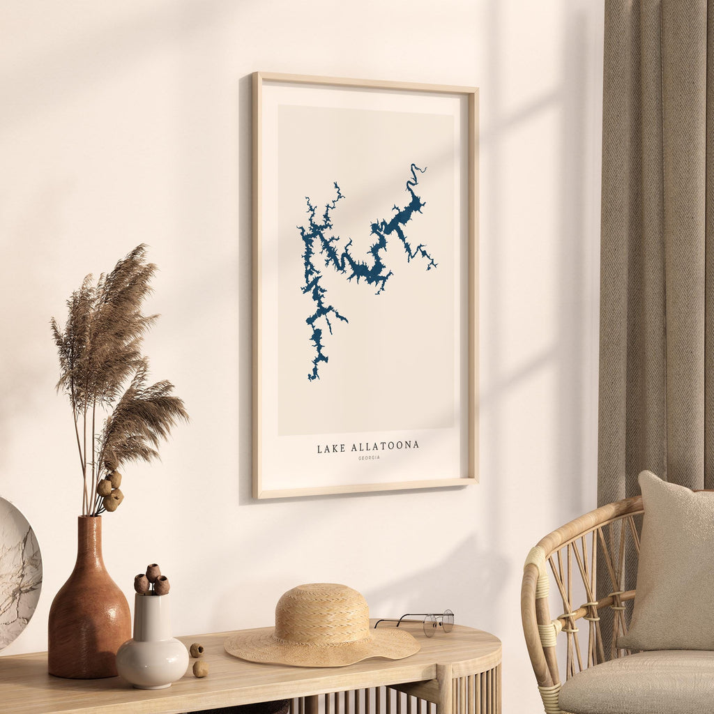 lake allatoona georgia map poster – minimalist lake wall art - image 3