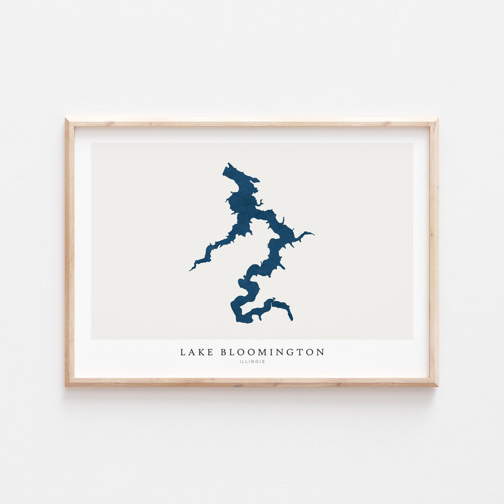 lake bloomington illinois map poster – minimalist lake wall art - image 2
