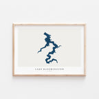 lake bloomington illinois map poster – minimalist lake wall art - image 2