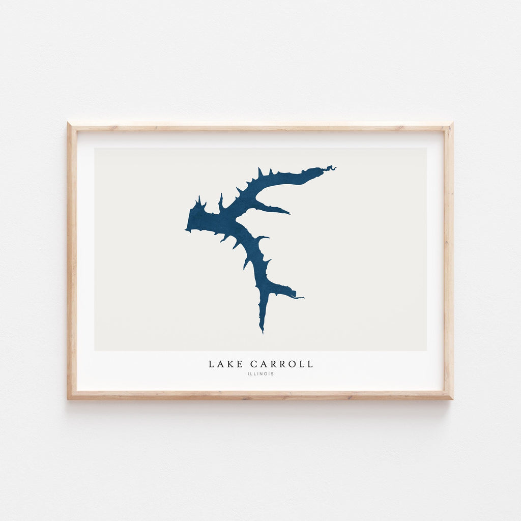 lake carroll illinois map poster – minimalist lake wall art - image 2