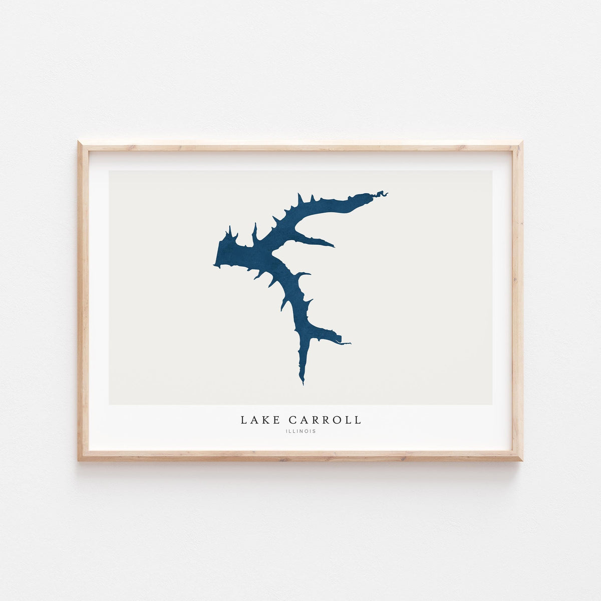 lake carroll illinois map poster – minimalist lake wall art - image 2
