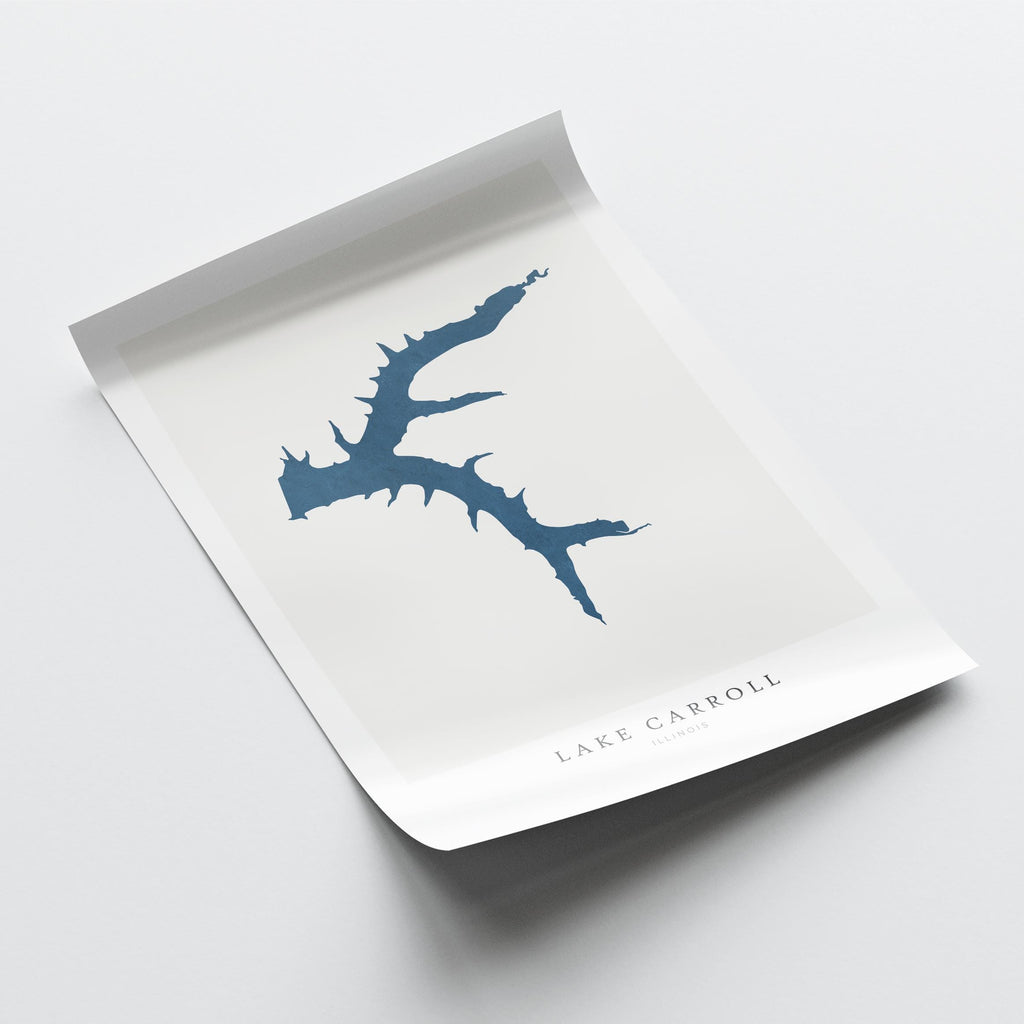 lake carroll illinois map poster – minimalist lake wall art - image 6