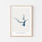 lake hartwell georgia map poster – minimalist lake wall art - image 1