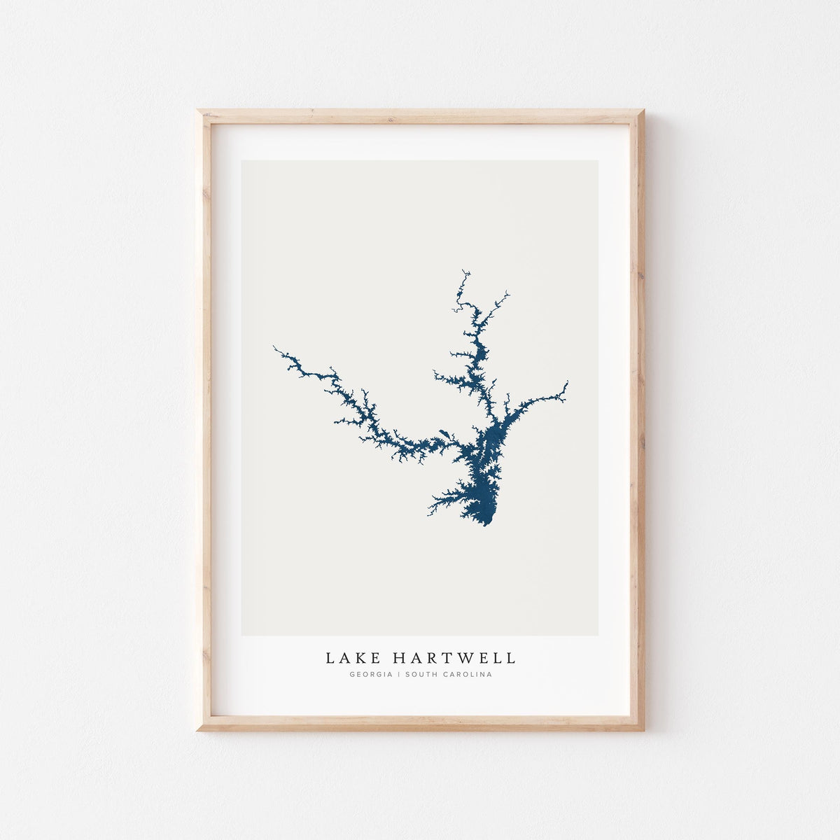 lake hartwell georgia map poster – minimalist lake wall art - image 1