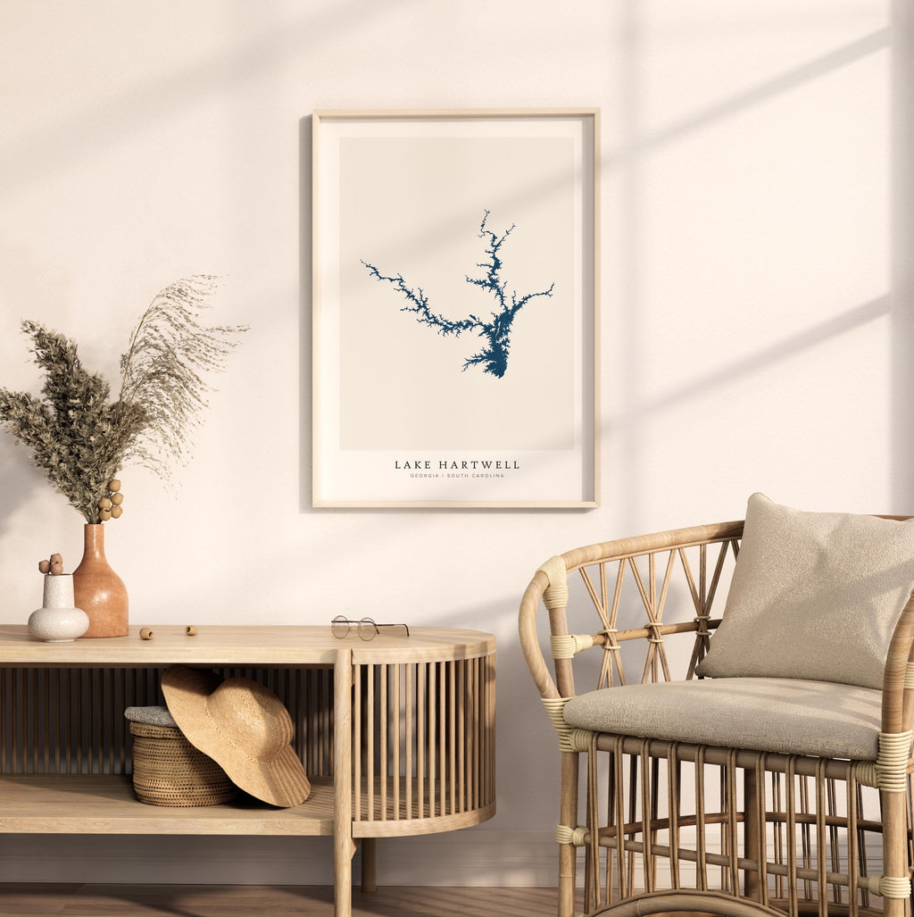 lake hartwell georgia map poster – minimalist lake wall art - image 5