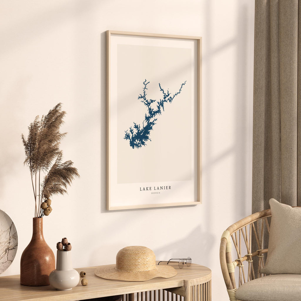 lake lanier georgia map poster – minimalist lake wall art - image 3