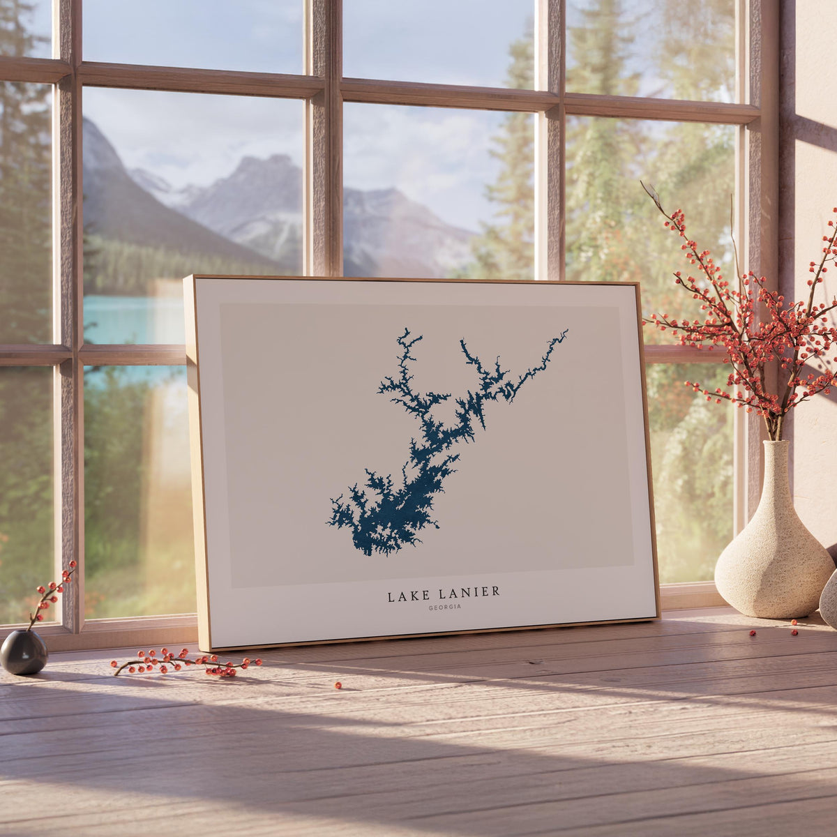 lake lanier georgia map poster – minimalist lake wall art - image 4