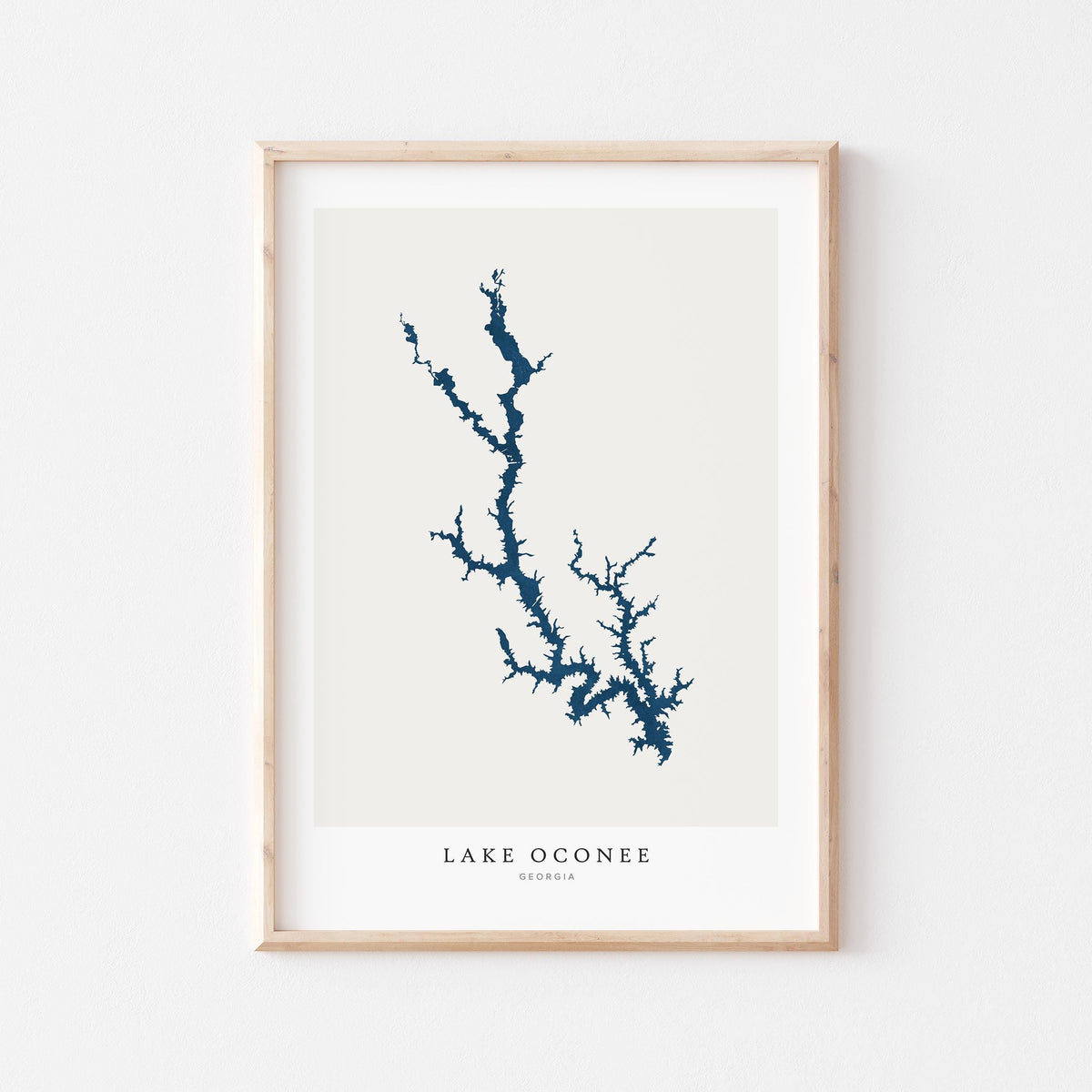 lake oconee georgia map poster – minimalist lake wall art - image 1