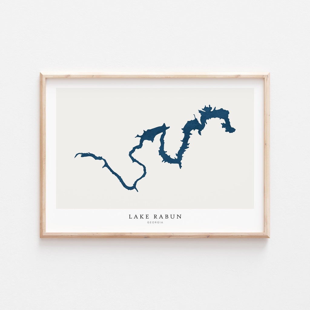 lake rabun georgia map poster – minimalist lake wall art - image 1