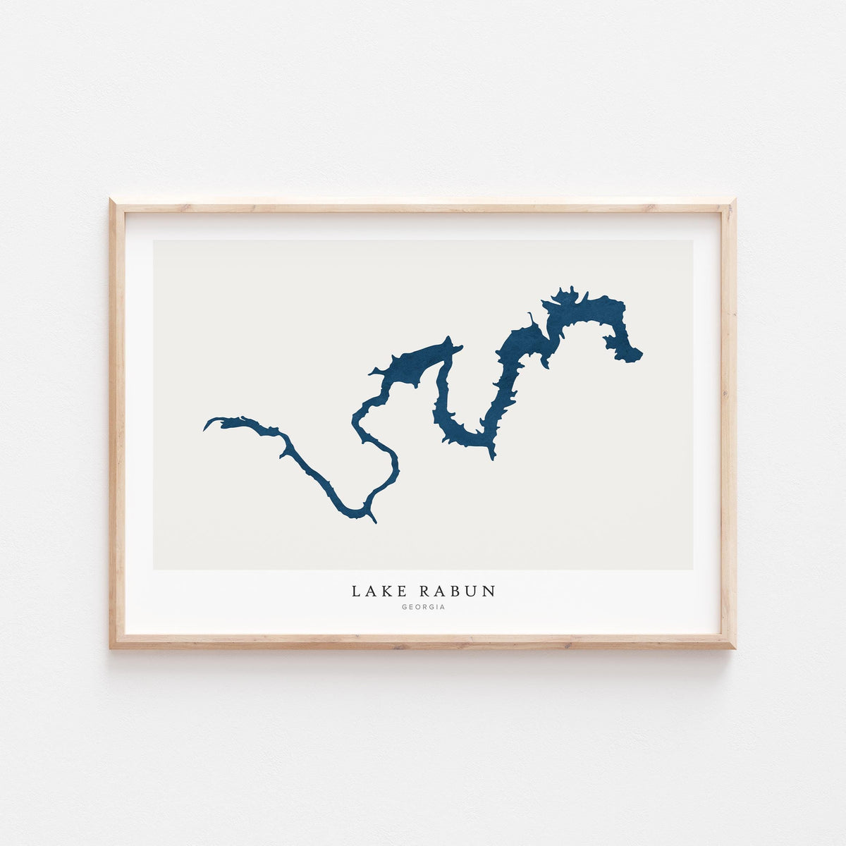 lake rabun georgia map poster – minimalist lake wall art - image 1