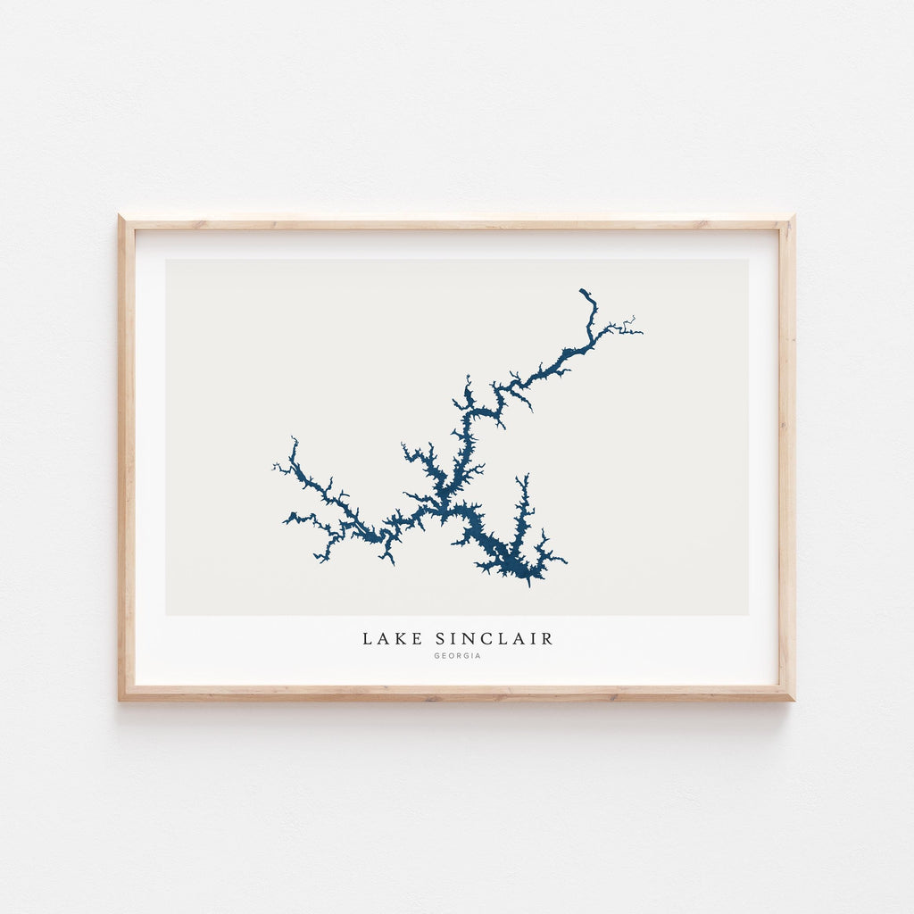 lake sinclair georgia map poster – minimalist lake wall art - image 1