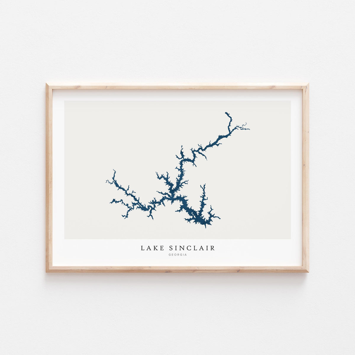 lake sinclair georgia map poster – minimalist lake wall art - image 1