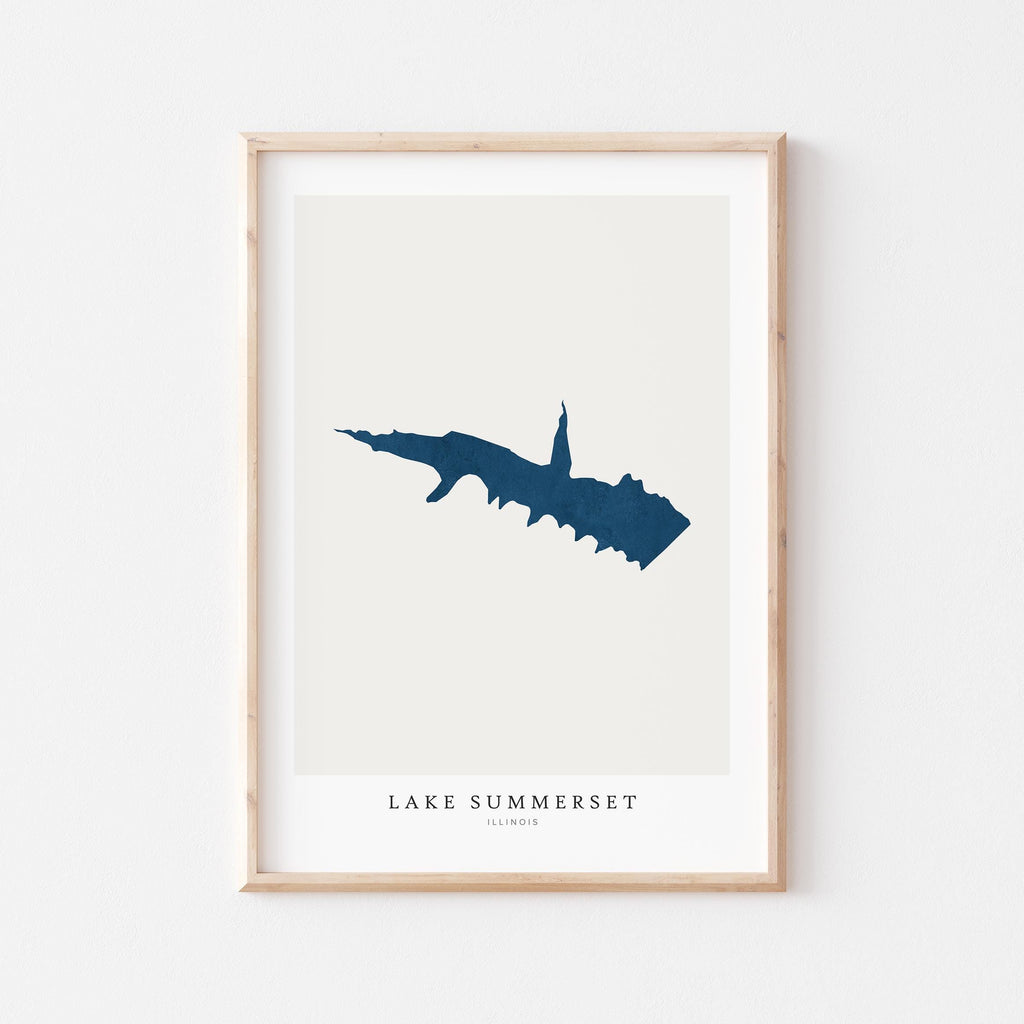 lake summerset illinois map poster – minimalist lake wall art - image 2