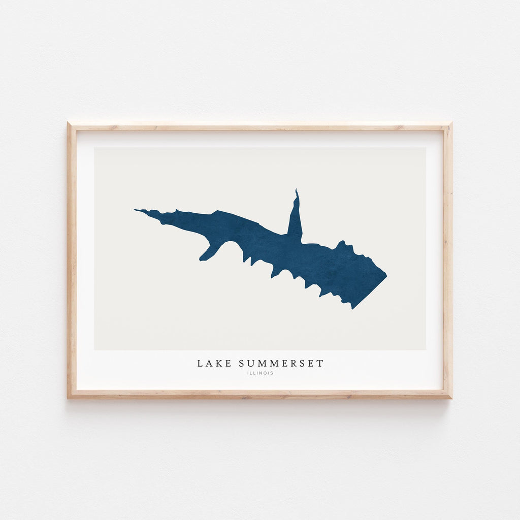 lake summerset illinois map poster – minimalist lake wall art - image 1