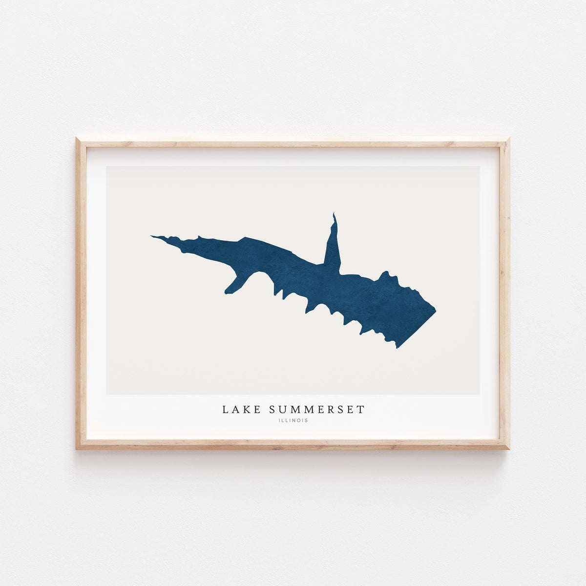 lake summerset illinois map poster – minimalist lake wall art - image 1