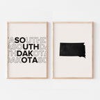 south dakota map and typography wall art set - image 5