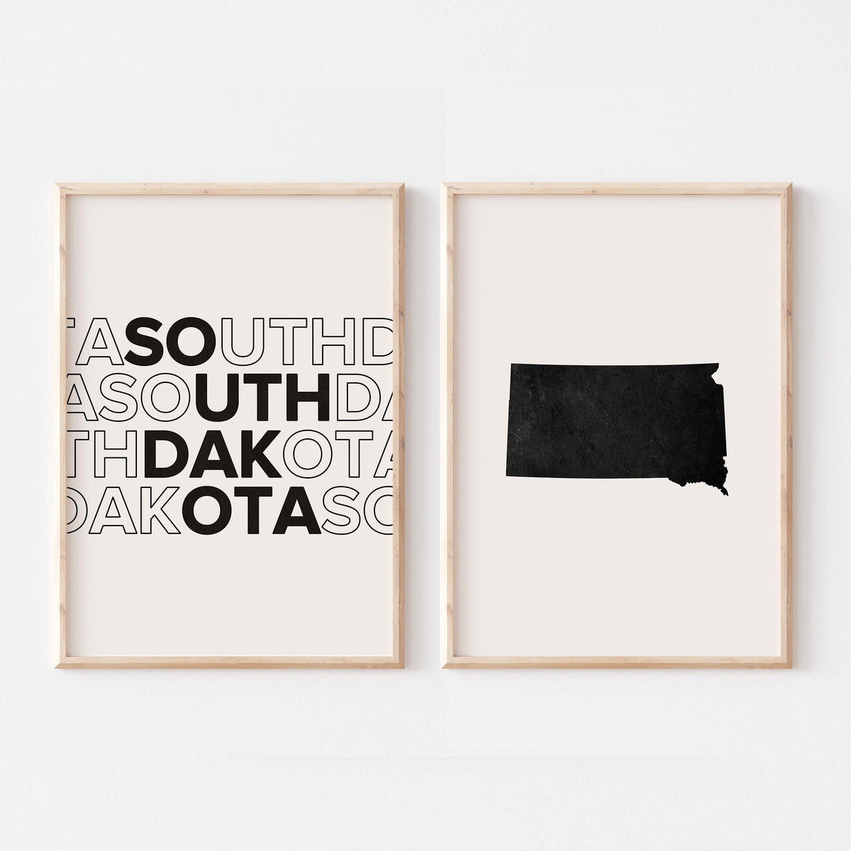 south dakota map and typography wall art set - image 5