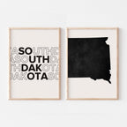 south dakota map and typography wall art set - image 3