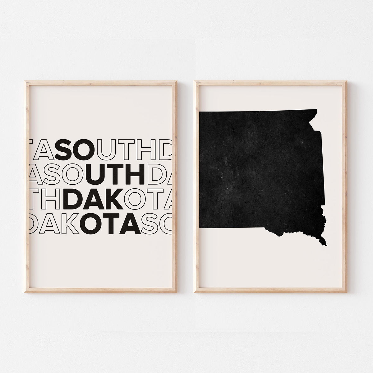 south dakota map and typography wall art set - image 3