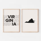 virginia map and typography wall art set - image 5