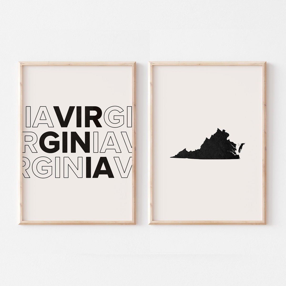 virginia map and typography wall art set - image 5