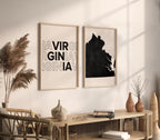 virginia map and typography wall art set - image 4