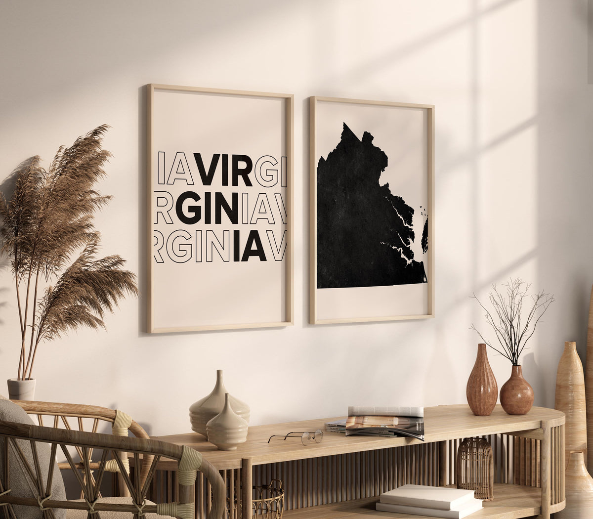 virginia map and typography wall art set - image 4
