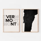 vermont map and typography wall art set - image 3