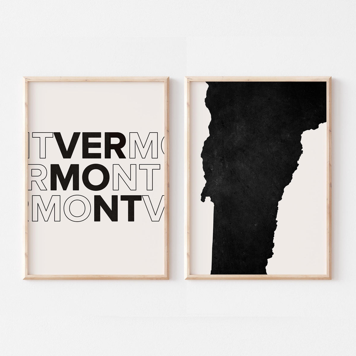 vermont map and typography wall art set - image 3