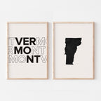 vermont map and typography wall art set - image 5