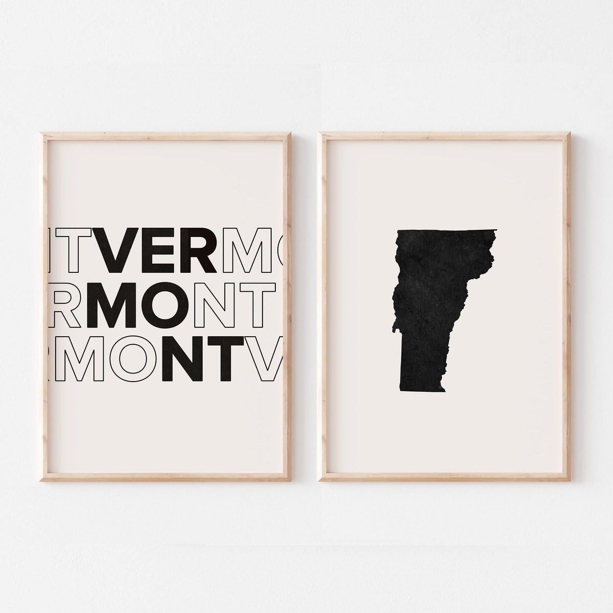 vermont map and typography wall art set - image 5