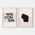 wisconsin map and typography wall art set - image 1